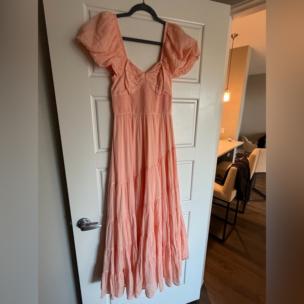 Free People Coral Smocked maxi Dress